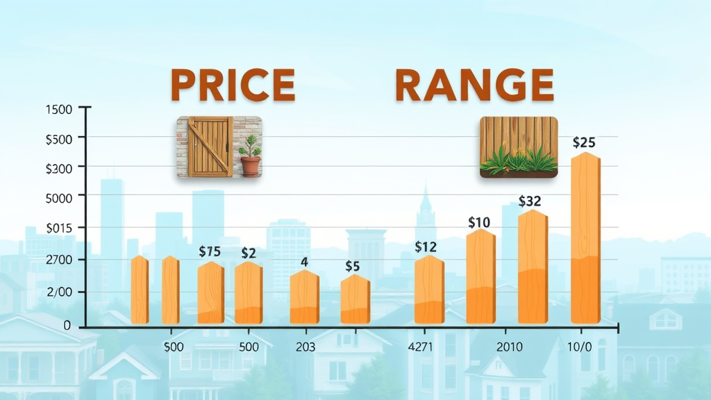 Price range chart illustrating wood and iron fence maintenance costs, fence maintenance sacramento