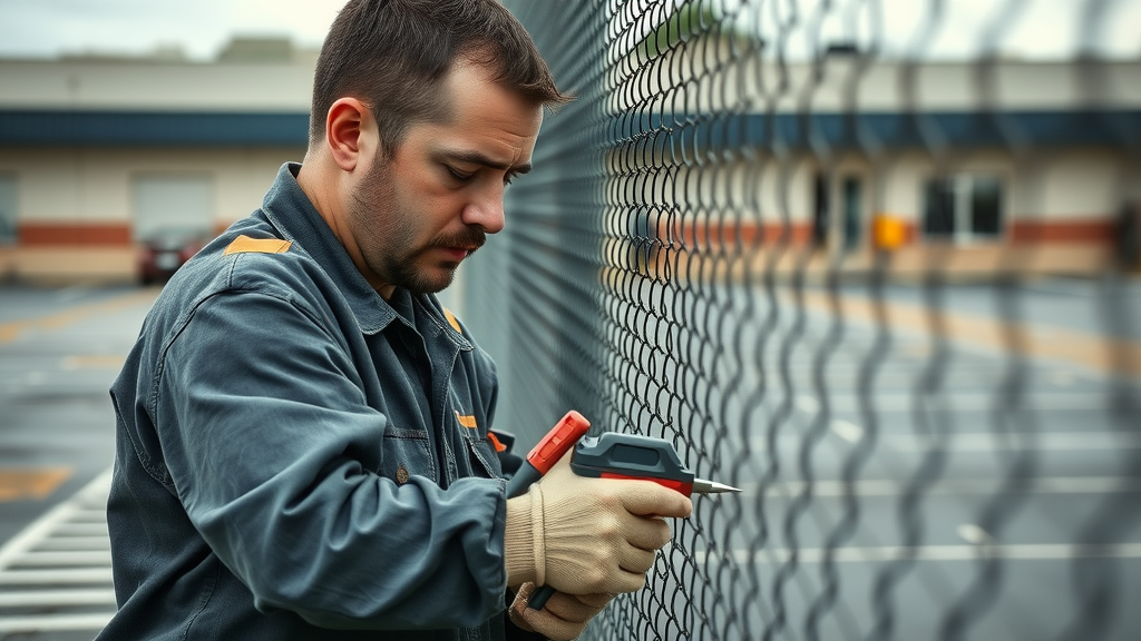 commercial fence repair technician roseville business fence company