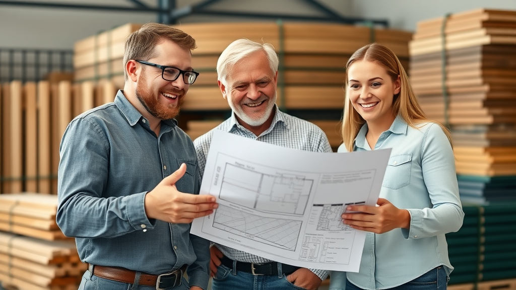 roseville fence company - professional team consulting homeowners with fencing plans in showroom