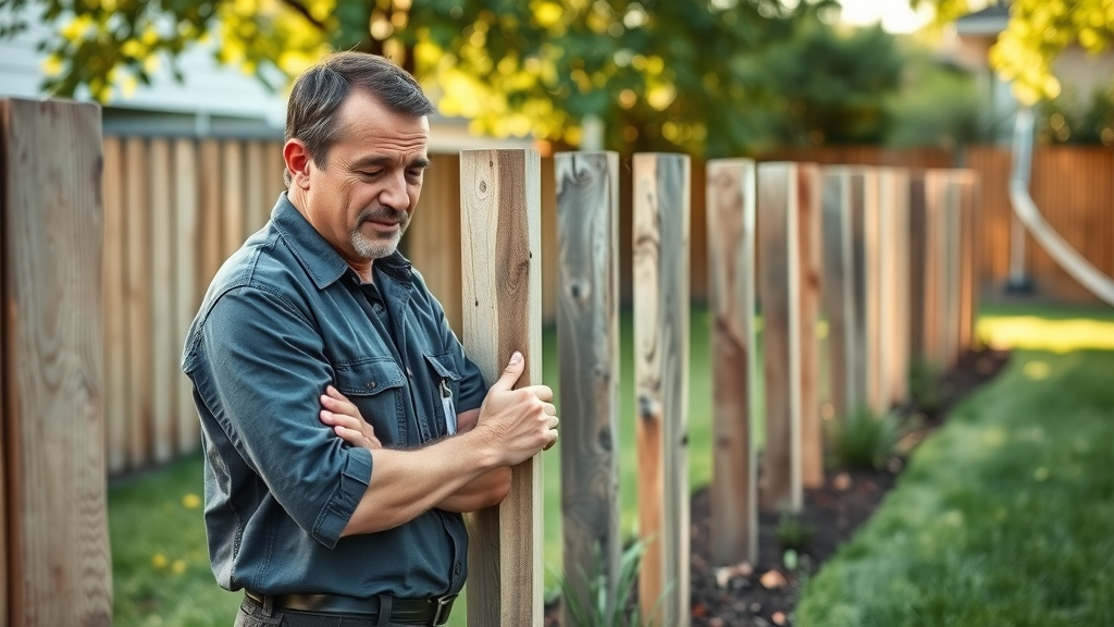 insightful residential fence inspection, fence post installation sacramento, fence company, straight and leaning fence posts in a Sacramento backyard