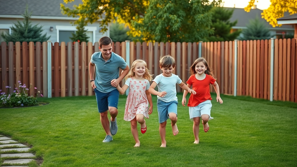 Roseville family enjoying fenced backyard privacy and safety | privacy fences roseville