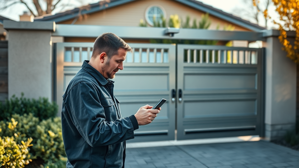 gate repair sacramento technician tests automatic driveway gate for functionality