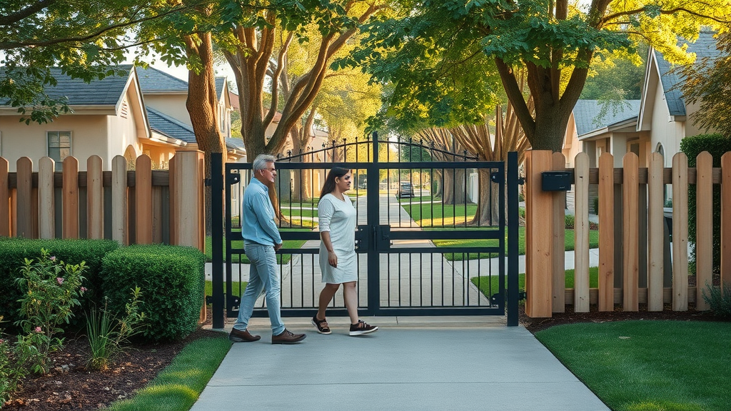 Fence Gate Repair Sacramento well maintained suburban property with secure wooden and metal fence gates