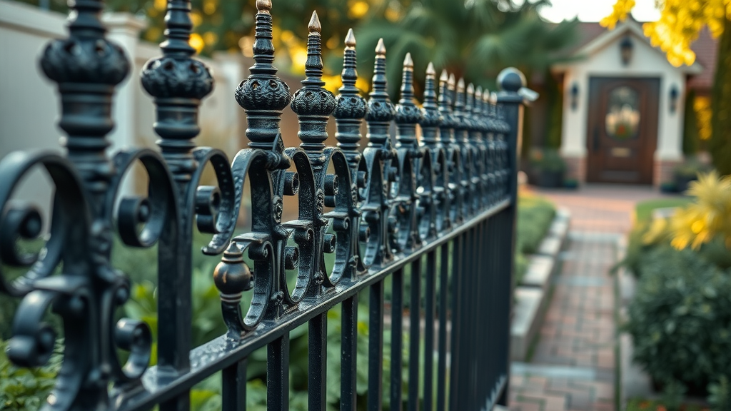 iron fence and aluminum fence on upscale roseville property - security and design details