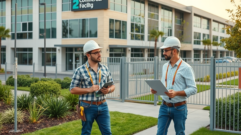 modern commercial facility secure inviting professional contractors evaluating property roseville commercial fence contractors