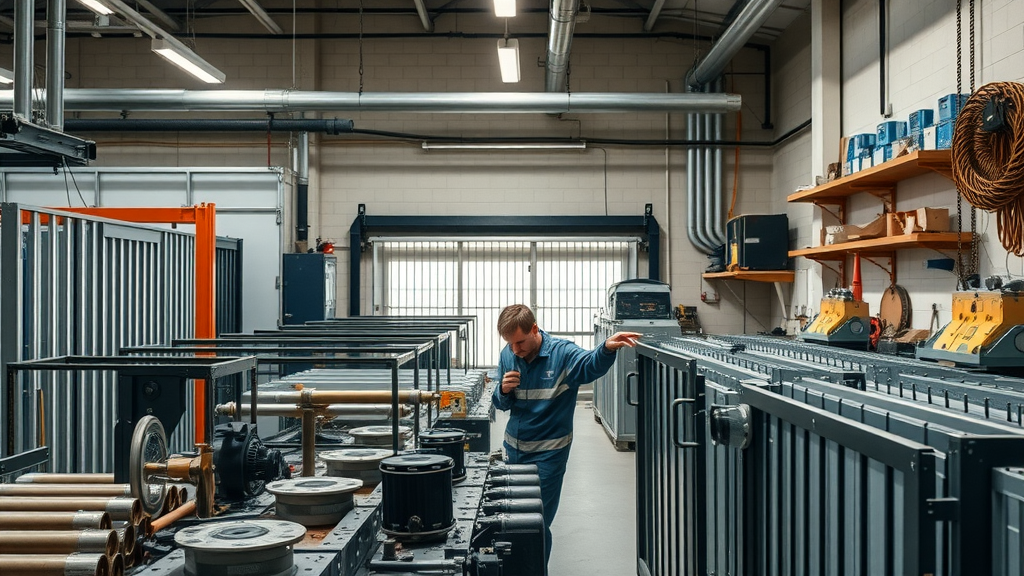 versatile gate workshop with technician and multiple gate types in Sacramento, automatic and wrought iron gates with tools and operator gears for comprehensive gate repair services Sacramento