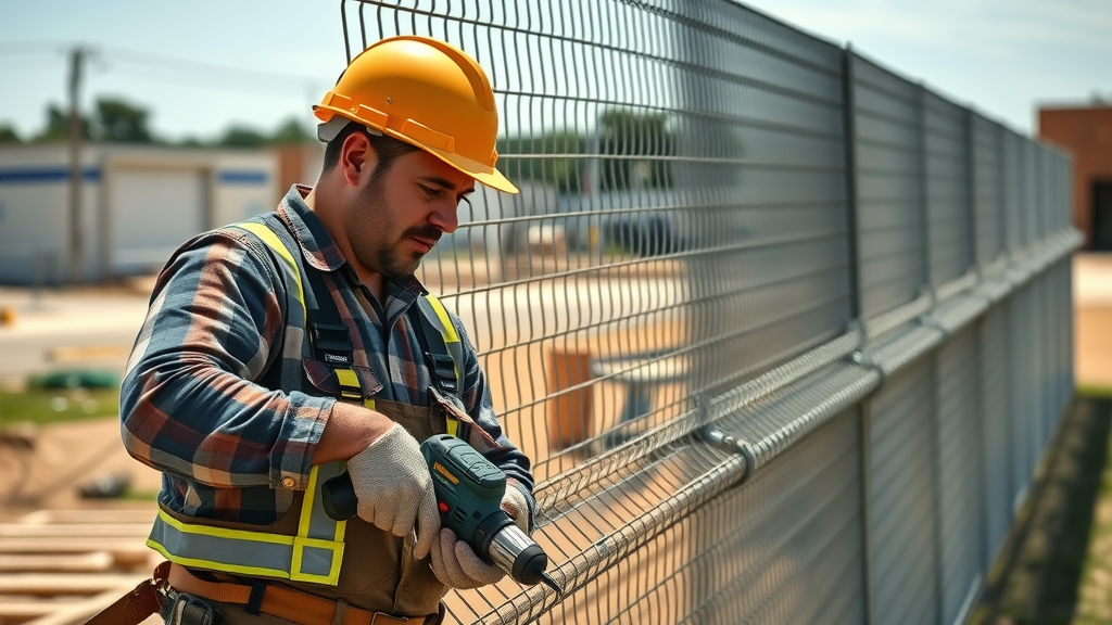 professional fence contractors installing commercial fence roseville business property