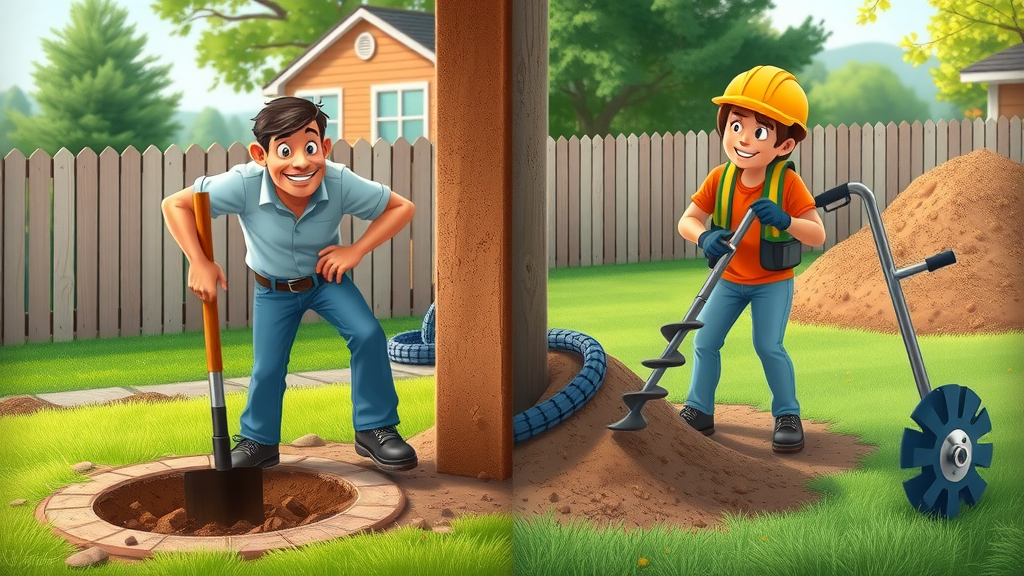 Manual versus machine auger for post hole digging in Sacramento