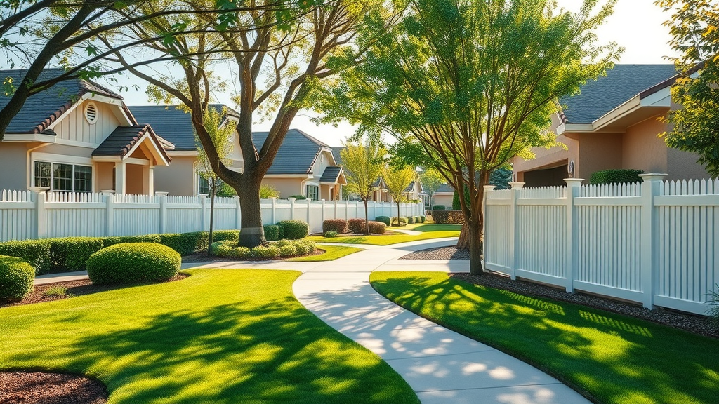 Inviting suburban Roseville neighborhood with attractive privacy fences and manicured landscaping | privacy fences roseville