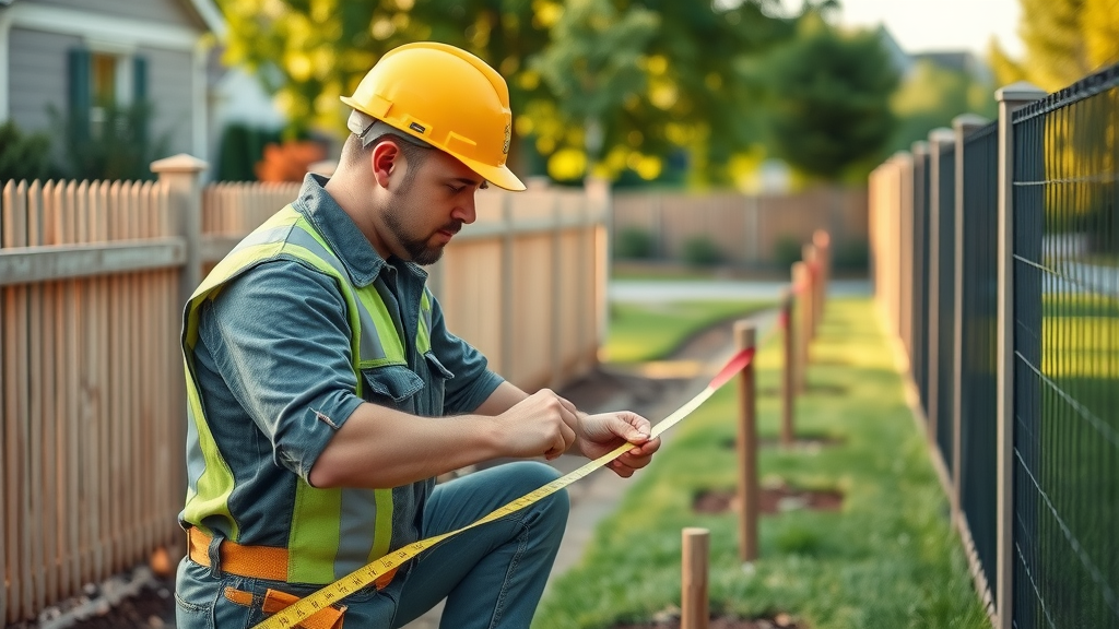 Measuring tape marking post hole locations residential post hole drilling sacramento