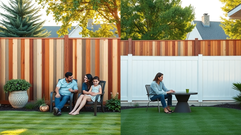 wood fence vs vinyl fence in roseville - modern backyard fencing options for families